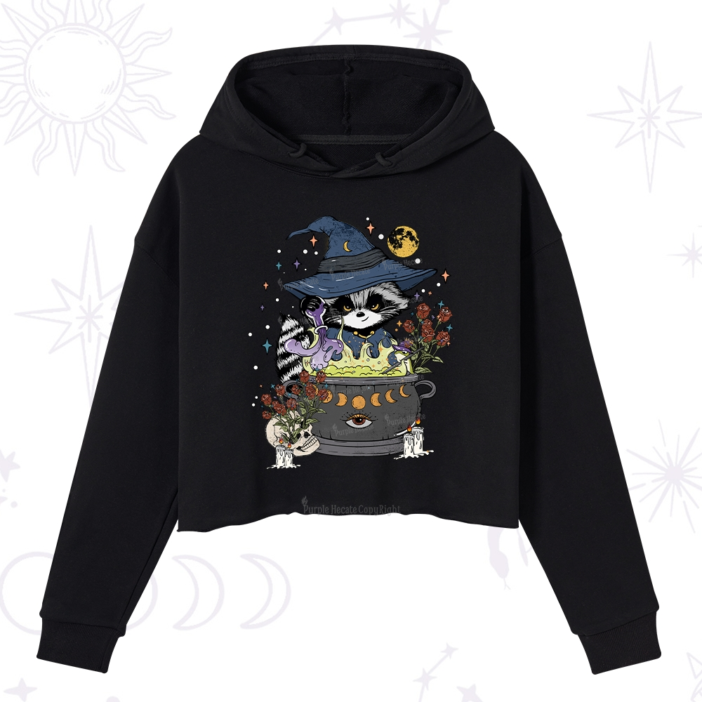 Purplehecate Alchemy Journey of the Raccoon Crop Hoodie