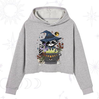Purplehecate Alchemy Journey of the Raccoon Crop Hoodie