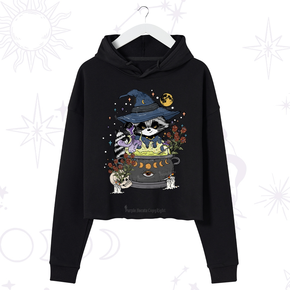 Purplehecate Alchemy Journey of the Raccoon Crop Hoodie