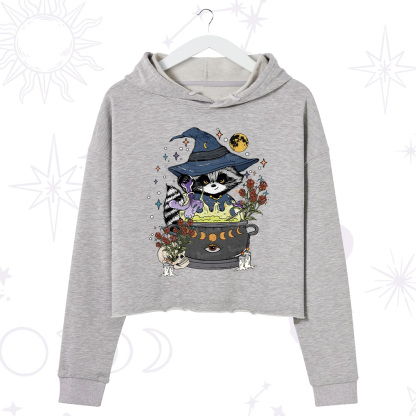 Purplehecate Alchemy Journey of the Raccoon Crop Hoodie