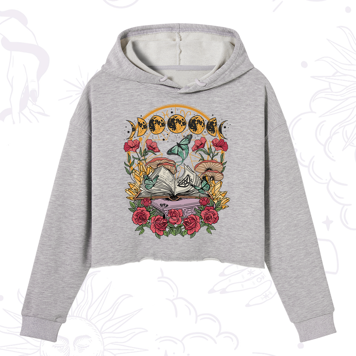 Purplehecate Witchy Book Crop Hoodie