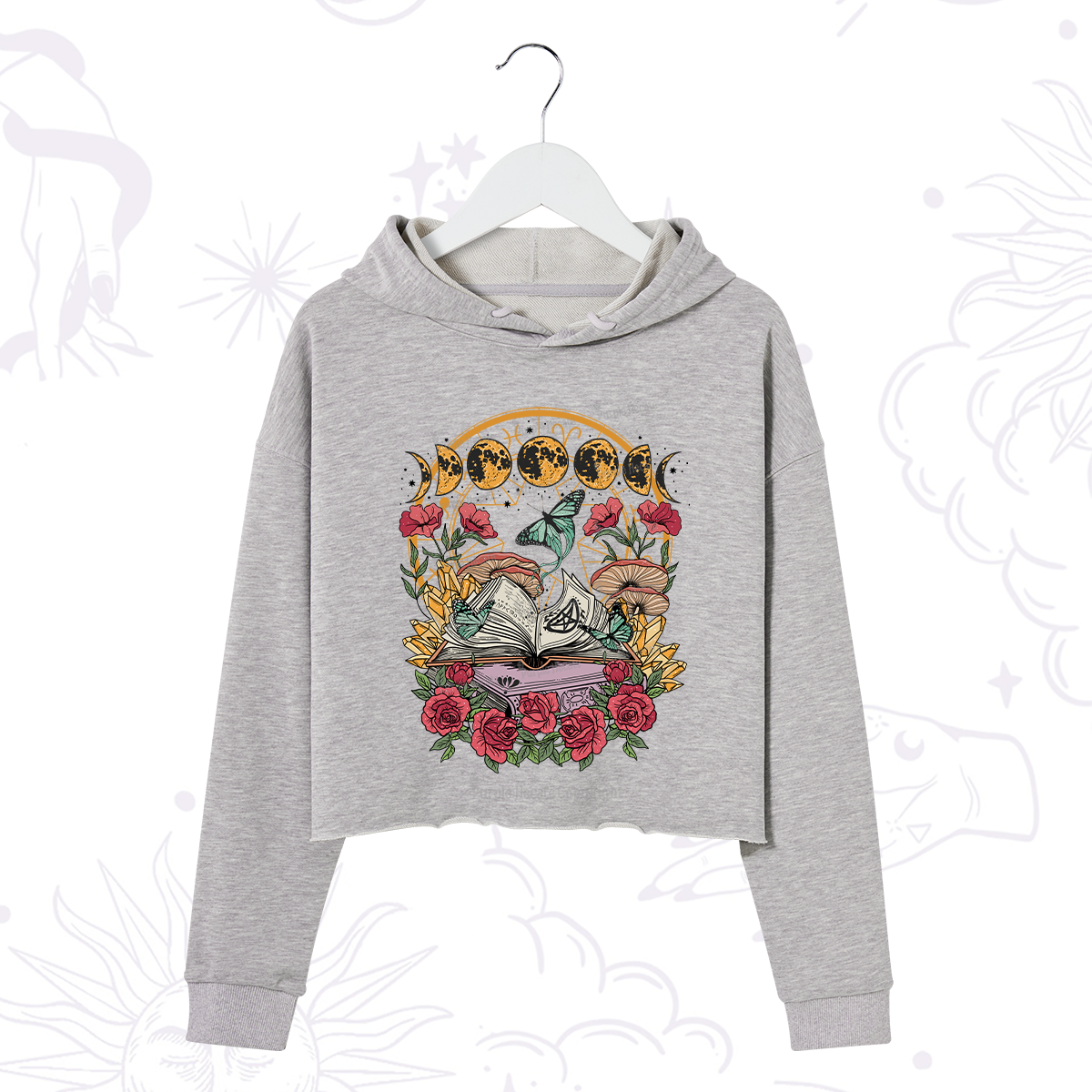 Purplehecate Witchy Book Crop Hoodie