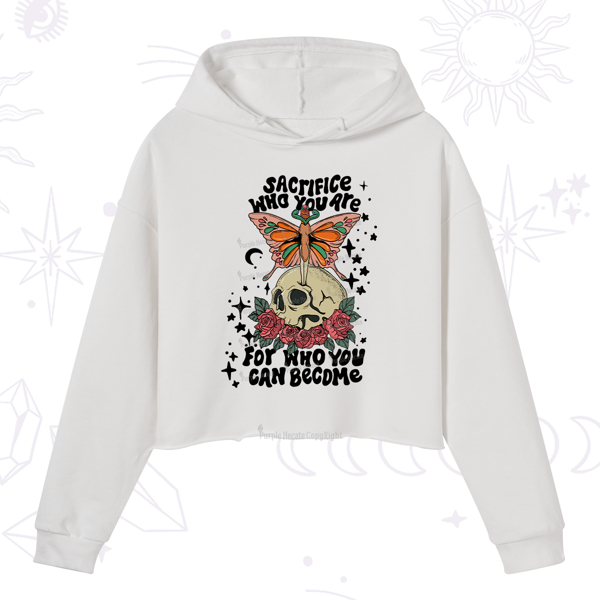 Purplehecate For Who You Can Become Crop Hoodie
