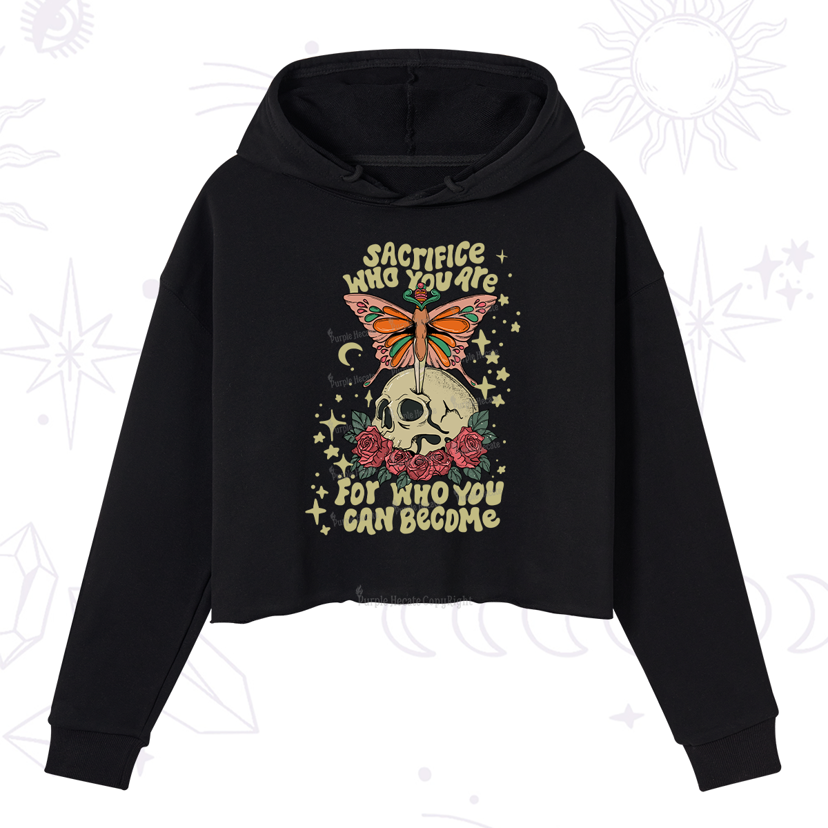 Purplehecate For Who You Can Become Crop Hoodie