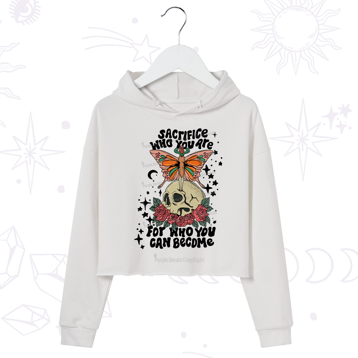 Purplehecate For Who You Can Become Crop Hoodie