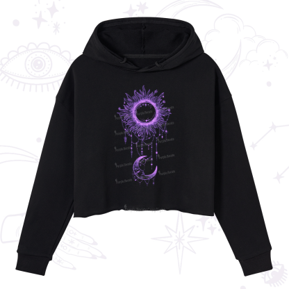 Purplehecate Radiance Of Sun And Moon Crop Hoodie