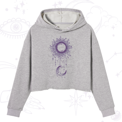 Purplehecate Radiance Of Sun And Moon Crop Hoodie