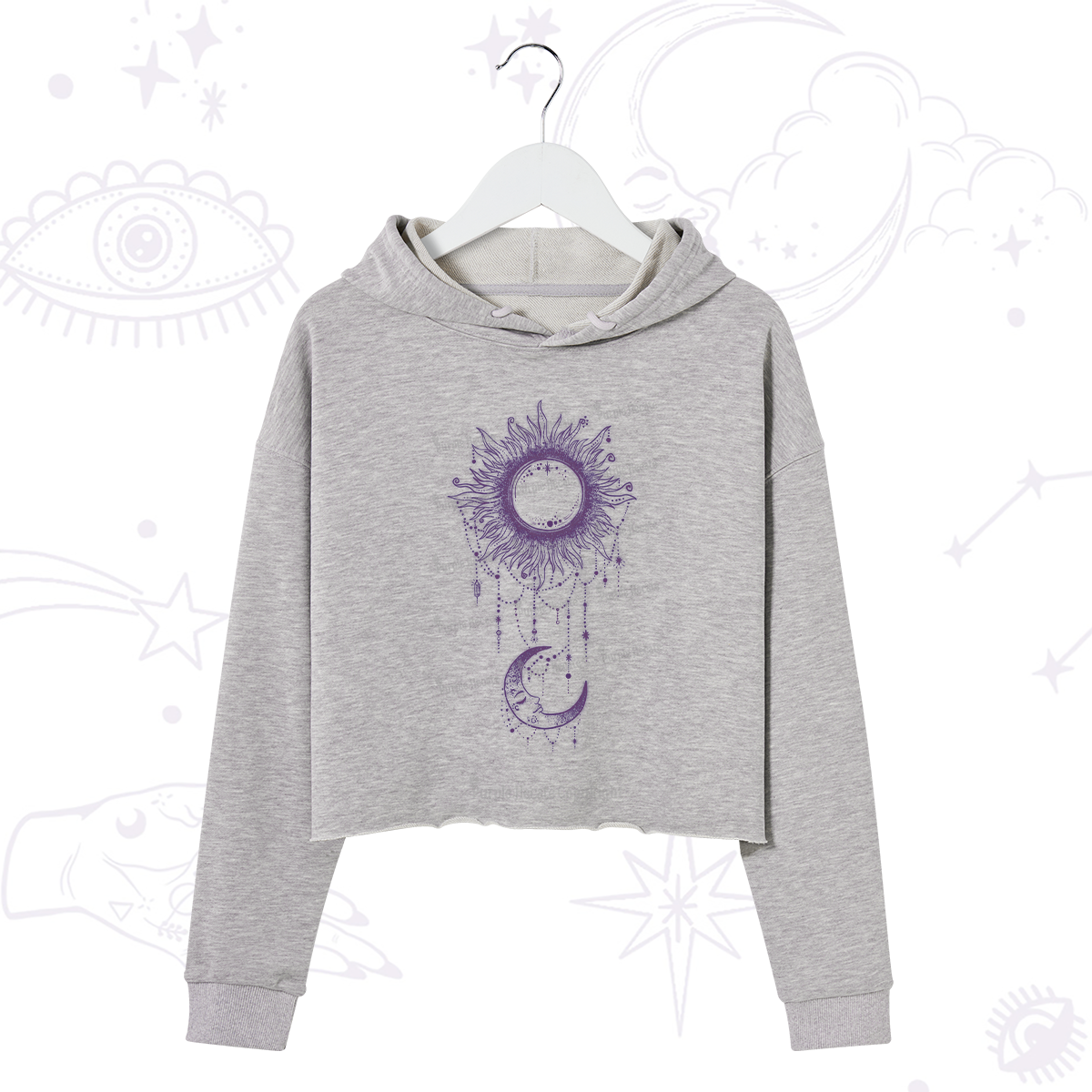 Purplehecate Radiance Of Sun And Moon Crop Hoodie