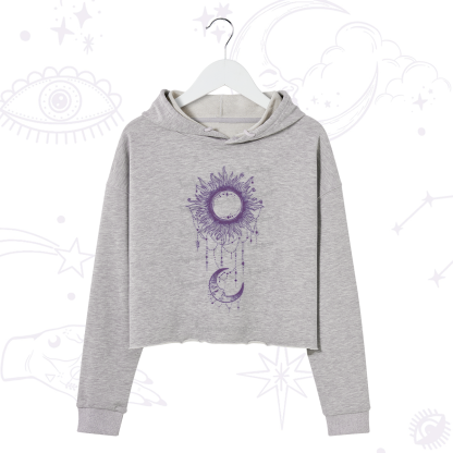 Purplehecate Radiance Of Sun And Moon Crop Hoodie