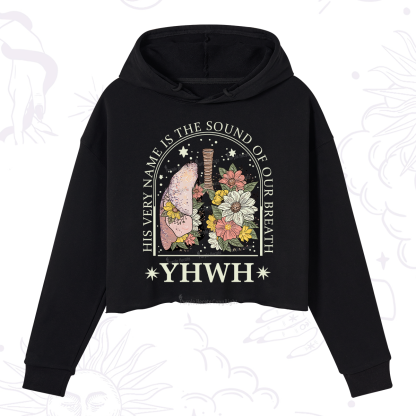 Purplehecate His Very Name Is The Sound Of Our Breath Crop Hoodie