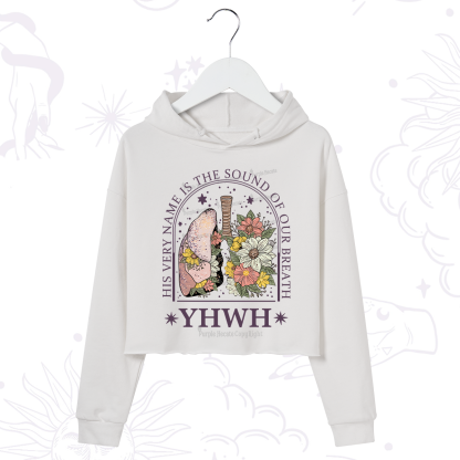 Purplehecate His Very Name Is The Sound Of Our Breath Crop Hoodie