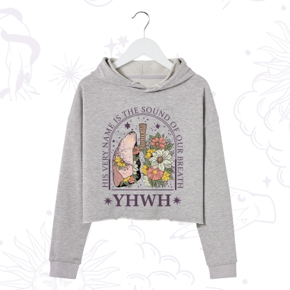 Purplehecate His Very Name Is The Sound Of Our Breath Crop Hoodie