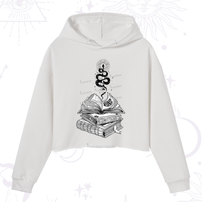 Purplehecate Spellbook And Guardian Serpent Crop Hoodie