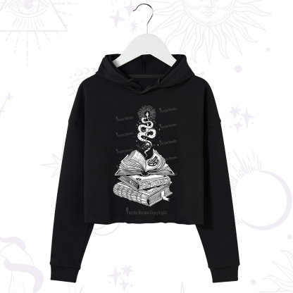 Purplehecate Spellbook And Guardian Serpent Crop Hoodie