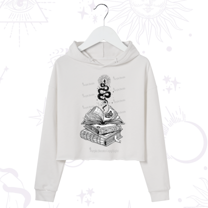 Purplehecate Spellbook And Guardian Serpent Crop Hoodie