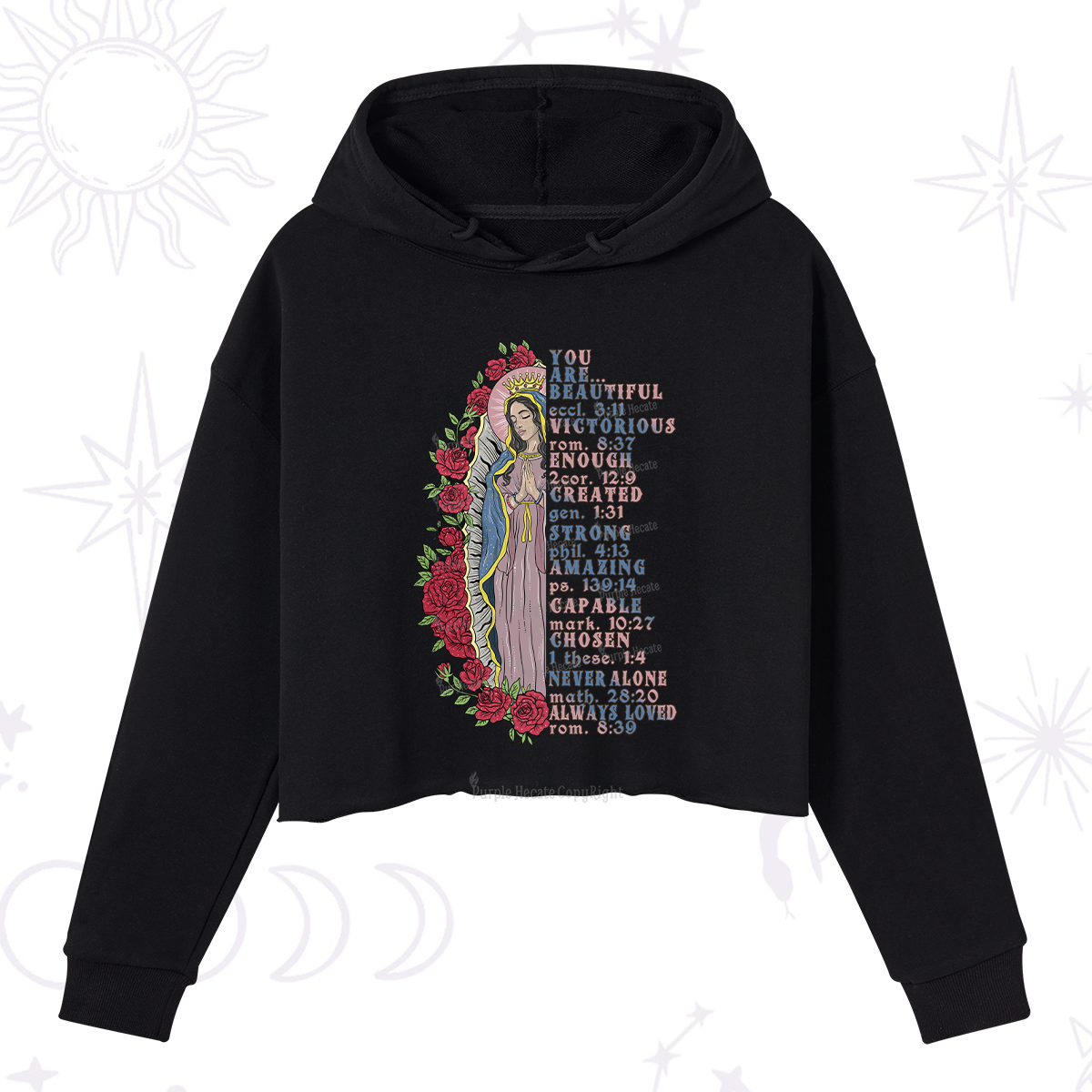 Purplehecate Biblical Blessings Crop Hoodie