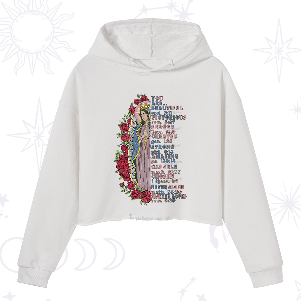 Purplehecate Biblical Blessings Crop Hoodie