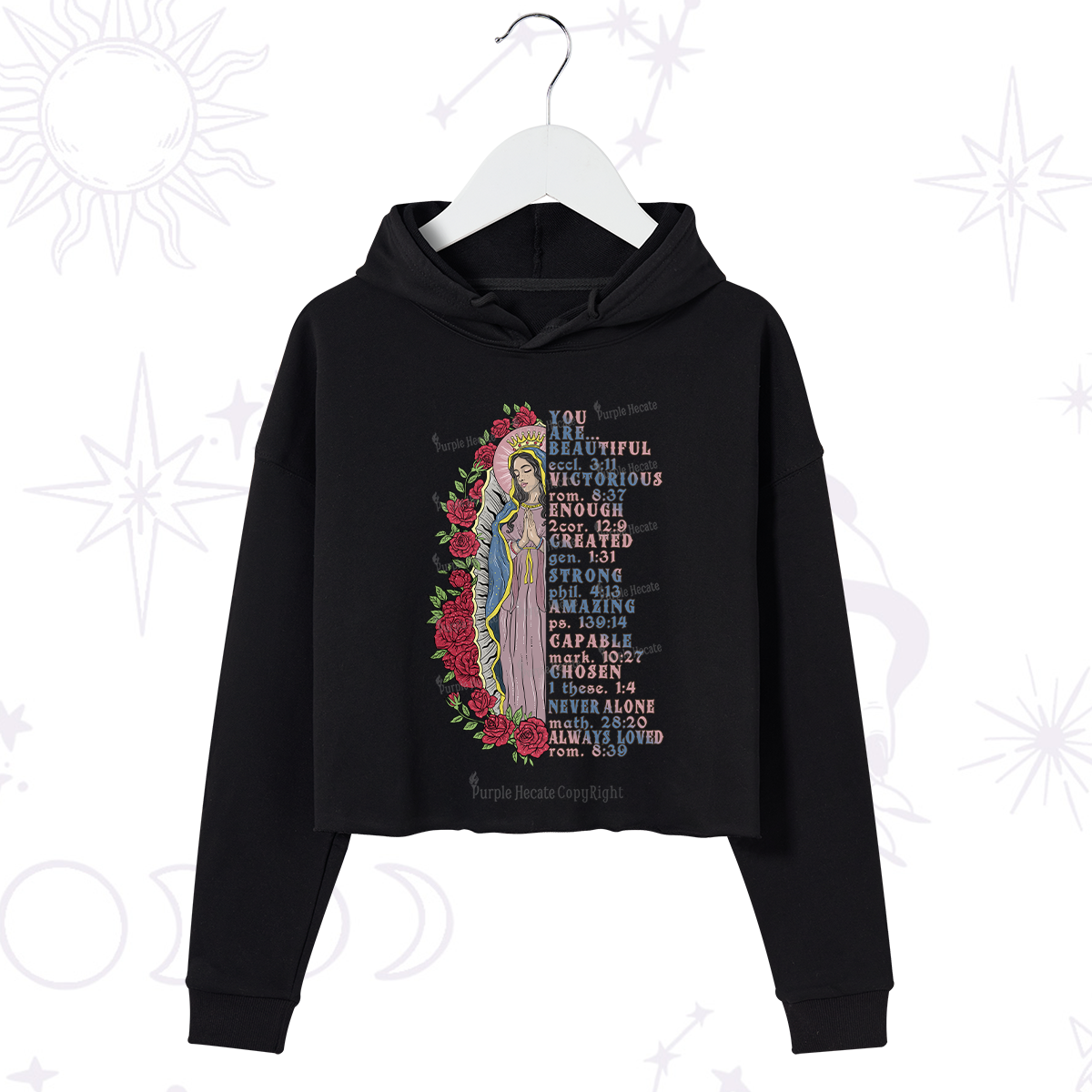 Purplehecate Biblical Blessings Crop Hoodie