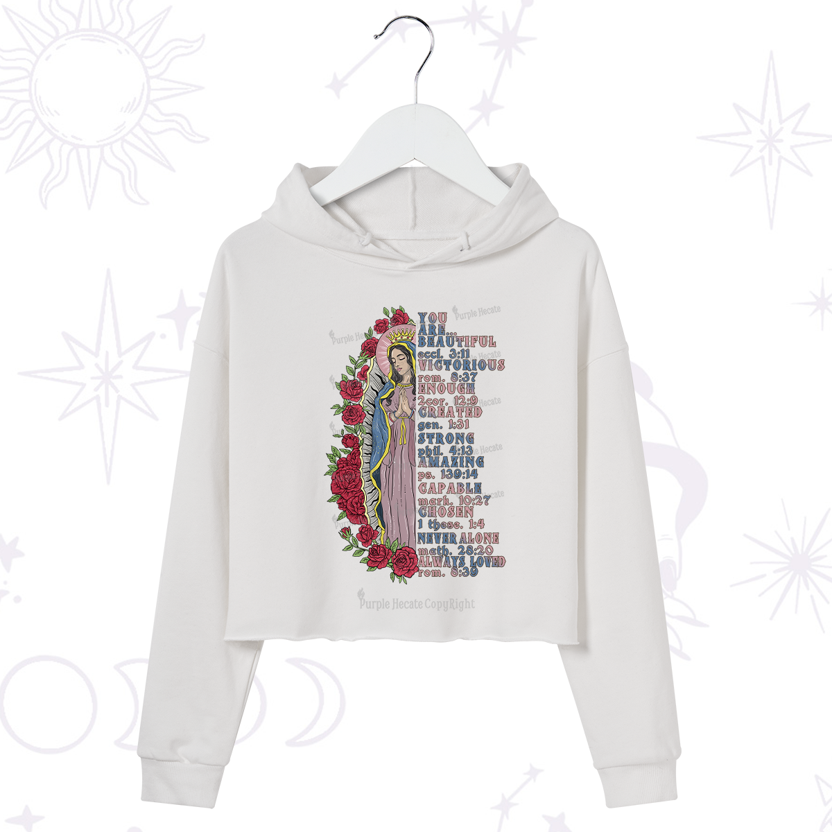 Purplehecate Biblical Blessings Crop Hoodie