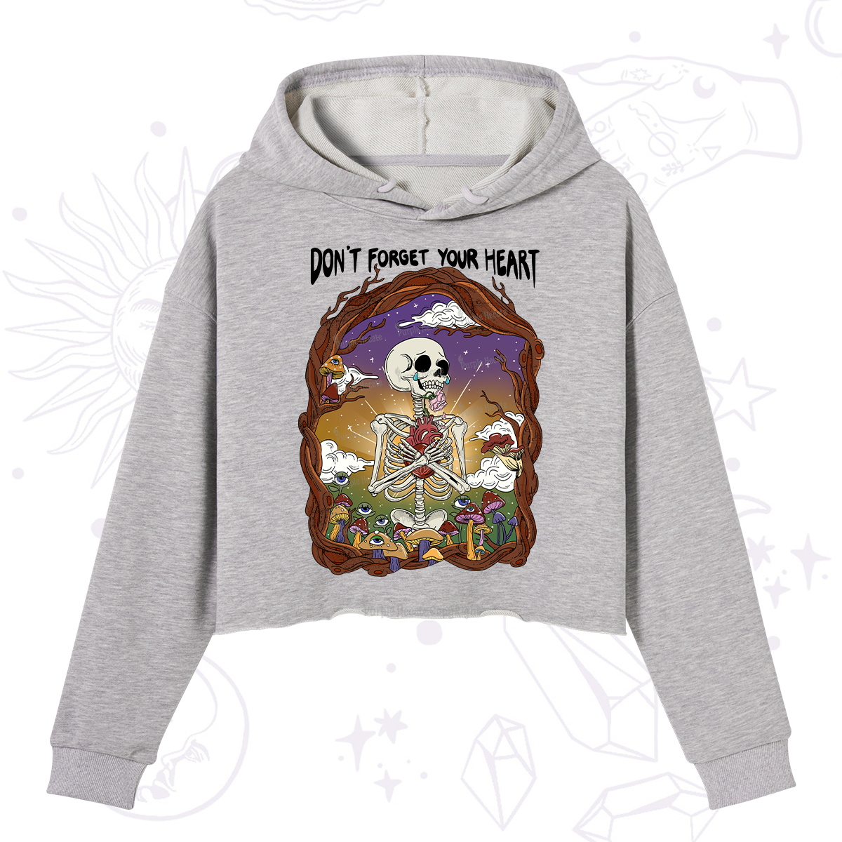 Purplehecate Don't Forget Your Heart Crop Hoodie