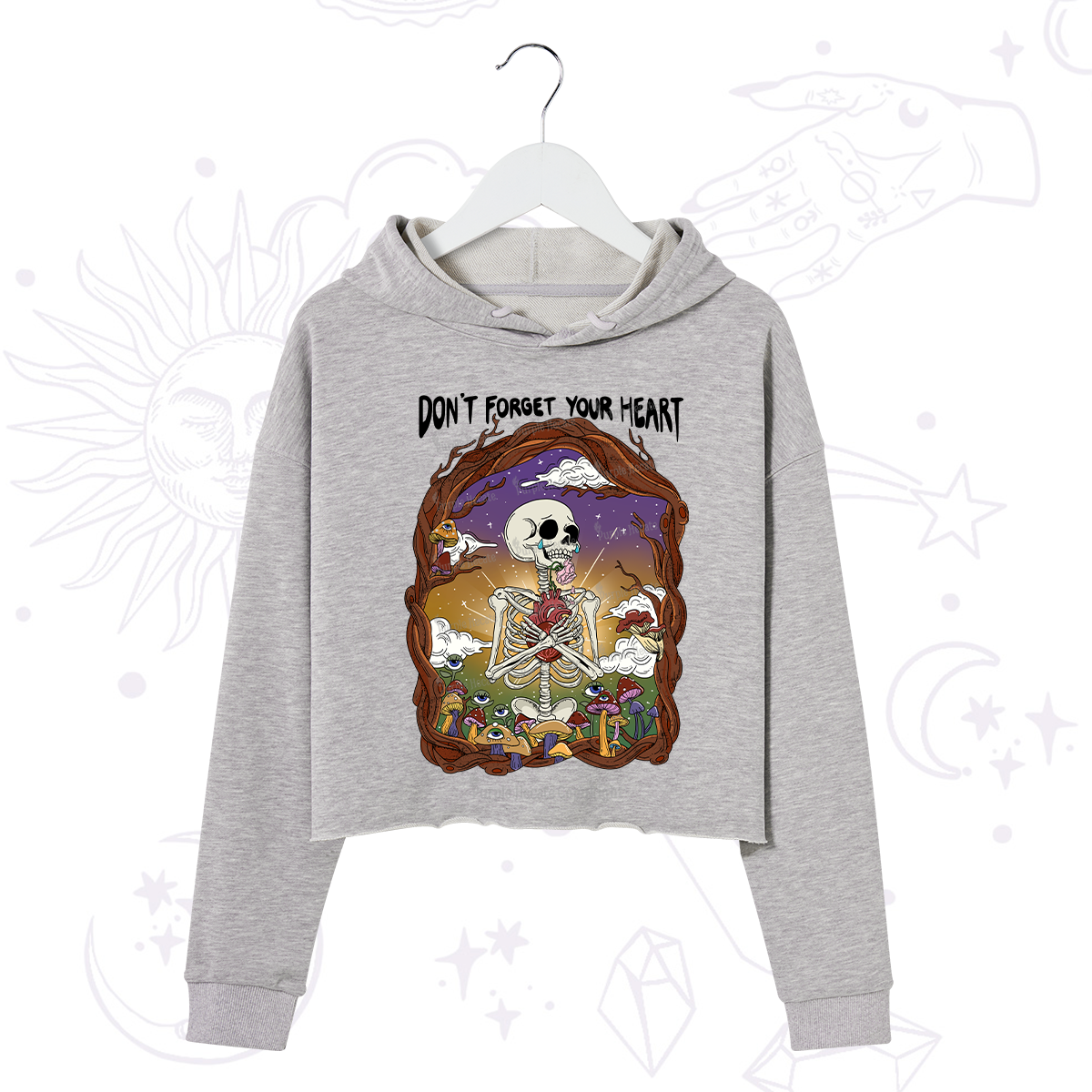 Purplehecate Don't Forget Your Heart Crop Hoodie