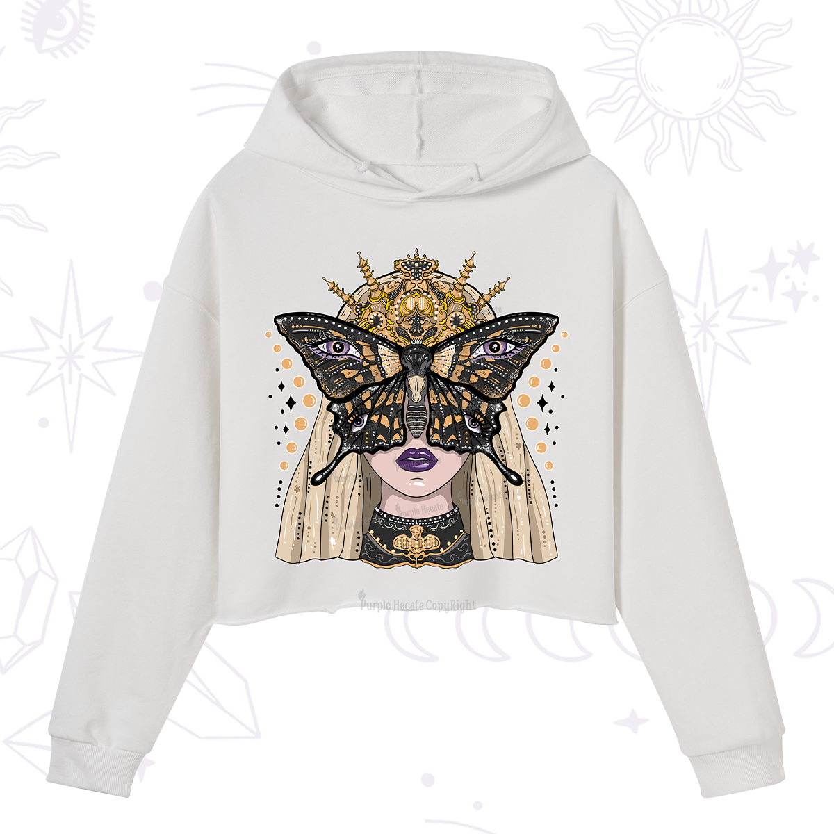 Purplehecate Butterfly Witchy Crop Hoodie