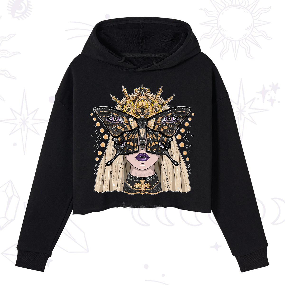 Purplehecate Butterfly Witchy Crop Hoodie