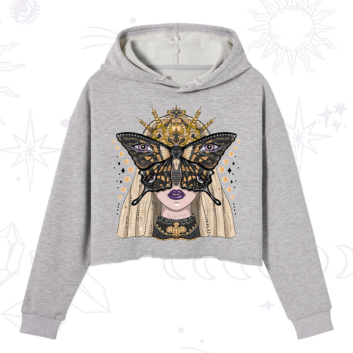 Purplehecate Butterfly Witchy Crop Hoodie
