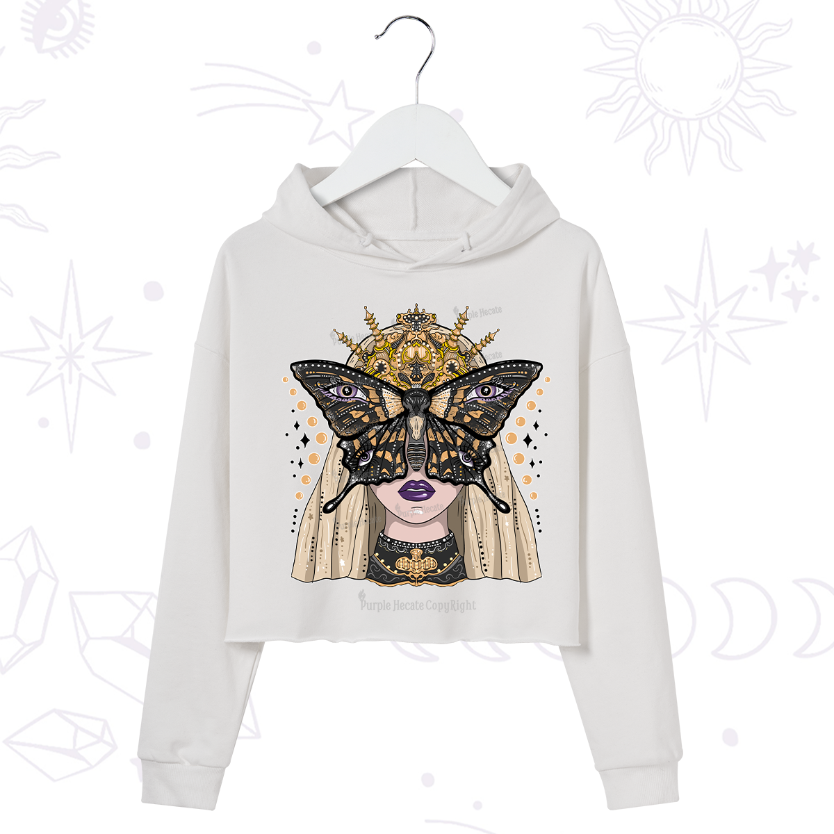 Purplehecate Butterfly Witchy Crop Hoodie