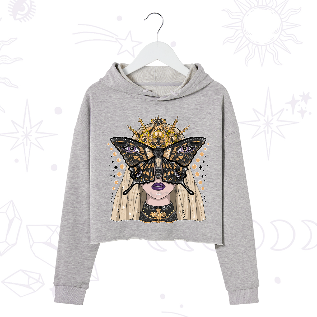 Purplehecate Butterfly Witchy Crop Hoodie