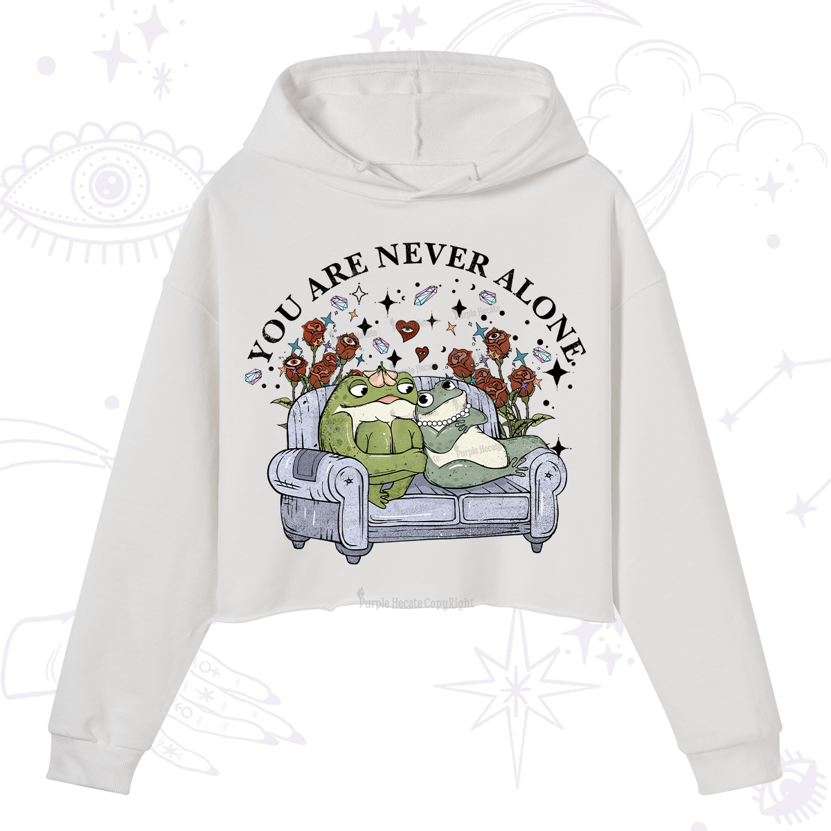 Purplehecate Your Are Never Alone Crop Hoodie