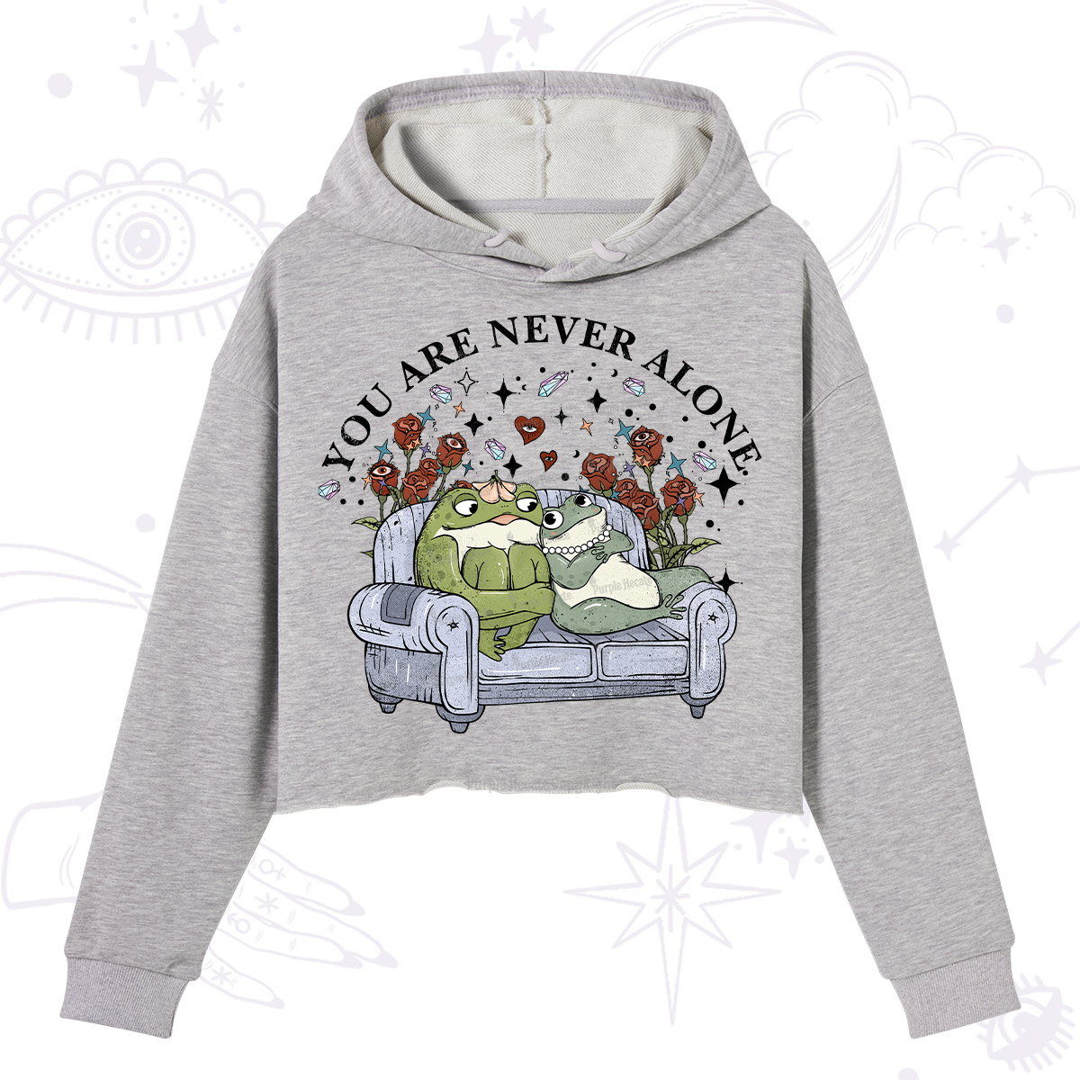 Purplehecate Your Are Never Alone Crop Hoodie