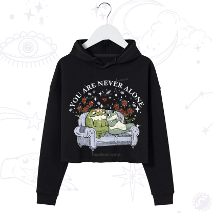 Purplehecate Your Are Never Alone Crop Hoodie