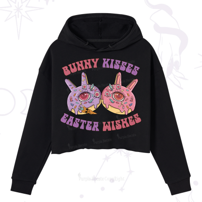 Purplehecate Bunny Kisses Easter Wishes Crop Hoodie