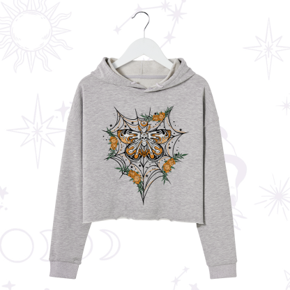 Purplehecate Death Head Moth Crop Hoodie