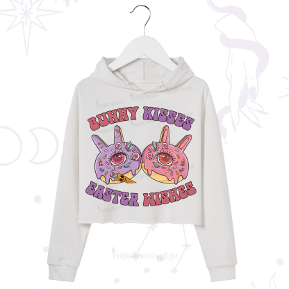 Purplehecate Bunny Kisses Easter Wishes Crop Hoodie