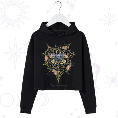 Purplehecate Death Head Moth Crop Hoodie
