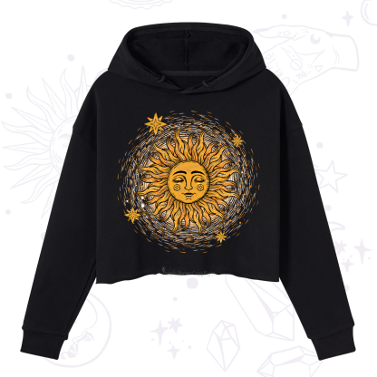 Purplehecate Celestial Sun Crop Hoodie