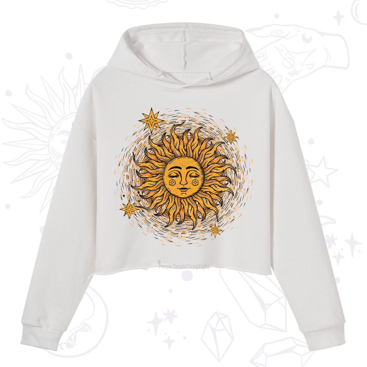 Purplehecate Celestial Sun Crop Hoodie