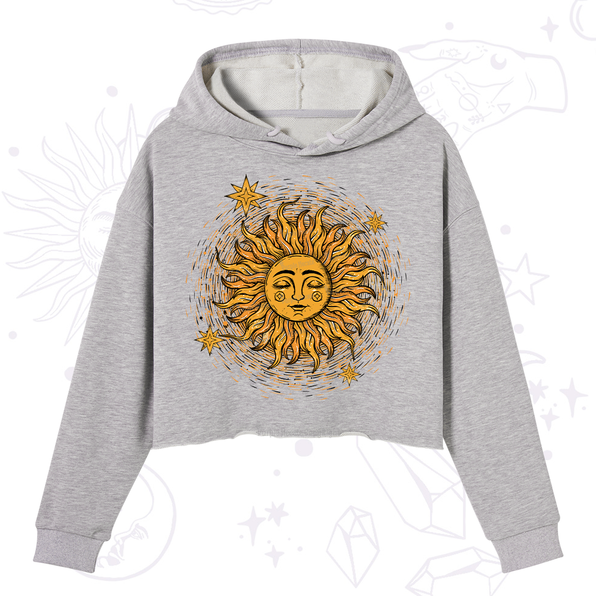 Purplehecate Celestial Sun Crop Hoodie