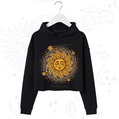 Purplehecate Celestial Sun Crop Hoodie