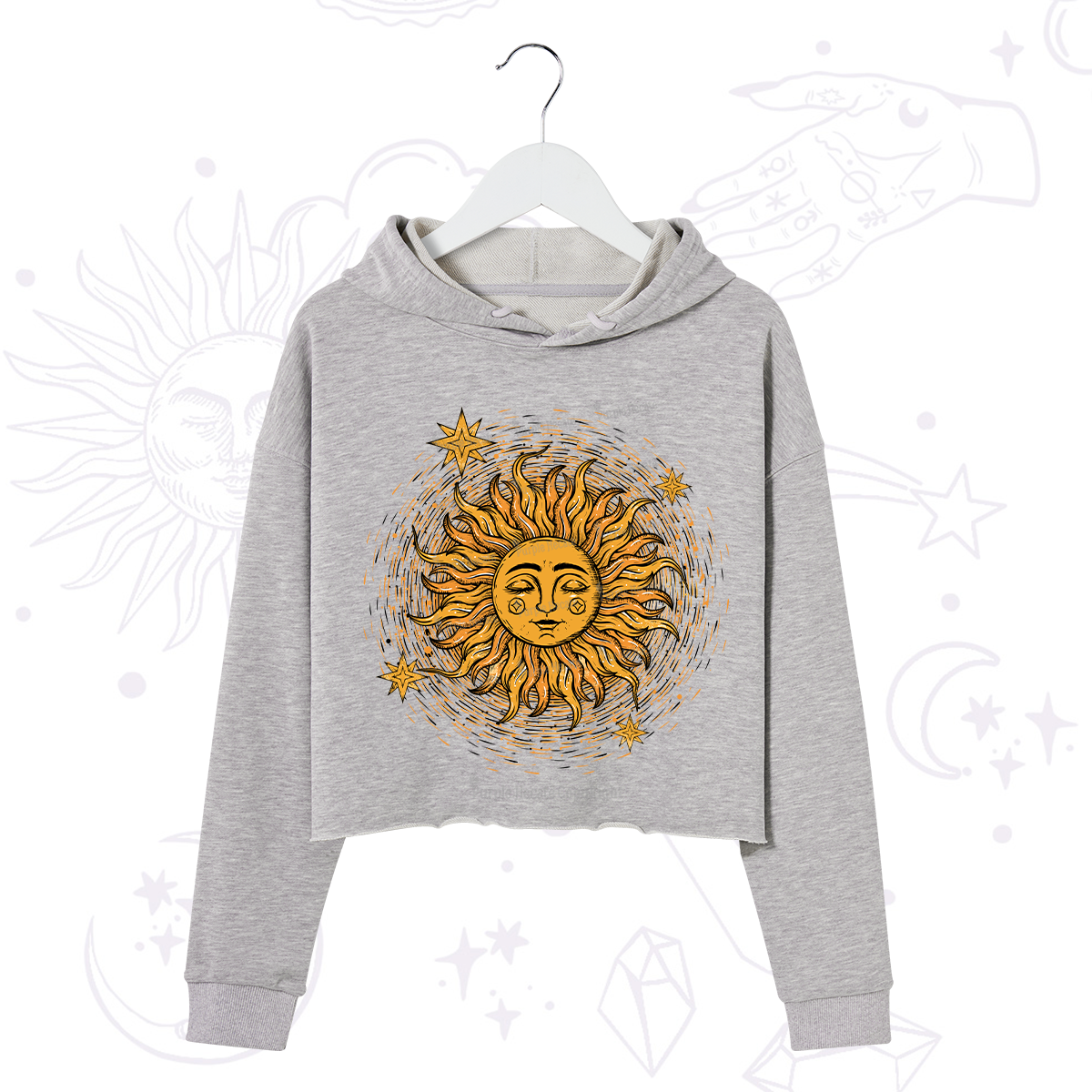 Purplehecate Celestial Sun Crop Hoodie