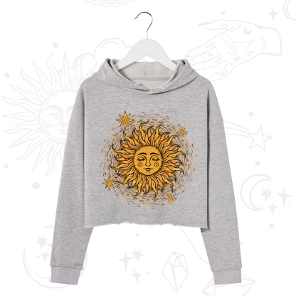 Purplehecate Celestial Sun Crop Hoodie