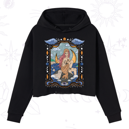 Purplehecate Selkie Woman Crop Hoodie