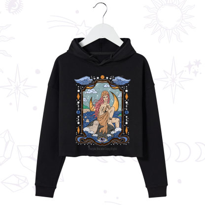 Purplehecate Selkie Woman Crop Hoodie