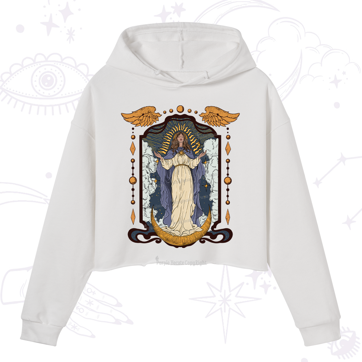 Purplehecate Holy Guardian Crop Hoodie