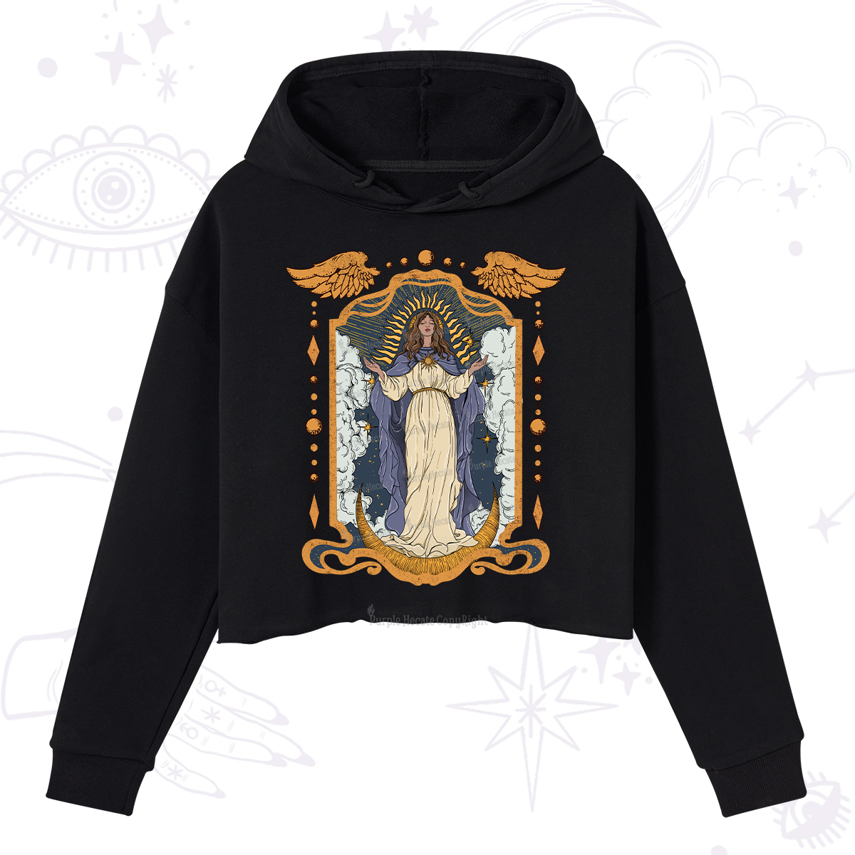 Purplehecate Holy Guardian Crop Hoodie