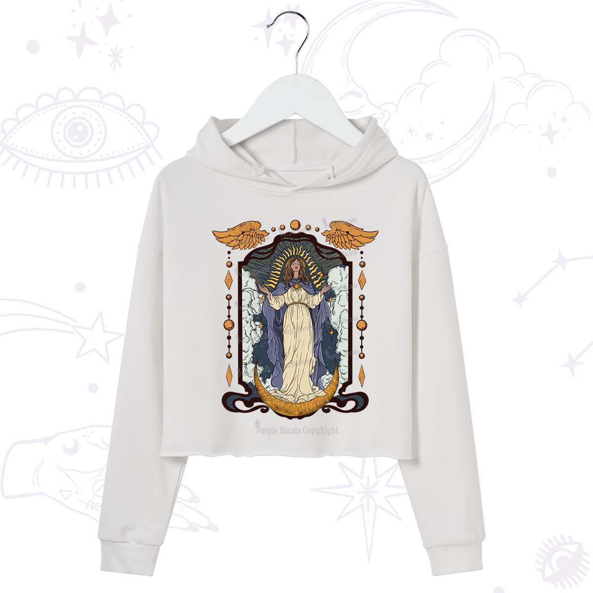 Purplehecate Holy Guardian Crop Hoodie