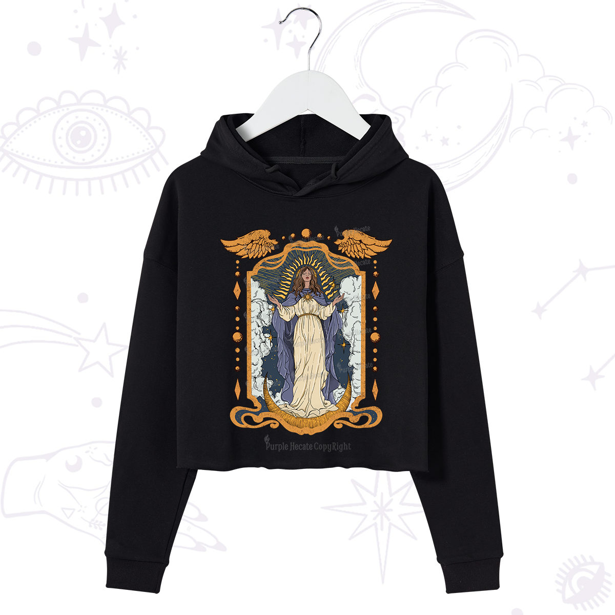Purplehecate Holy Guardian Crop Hoodie