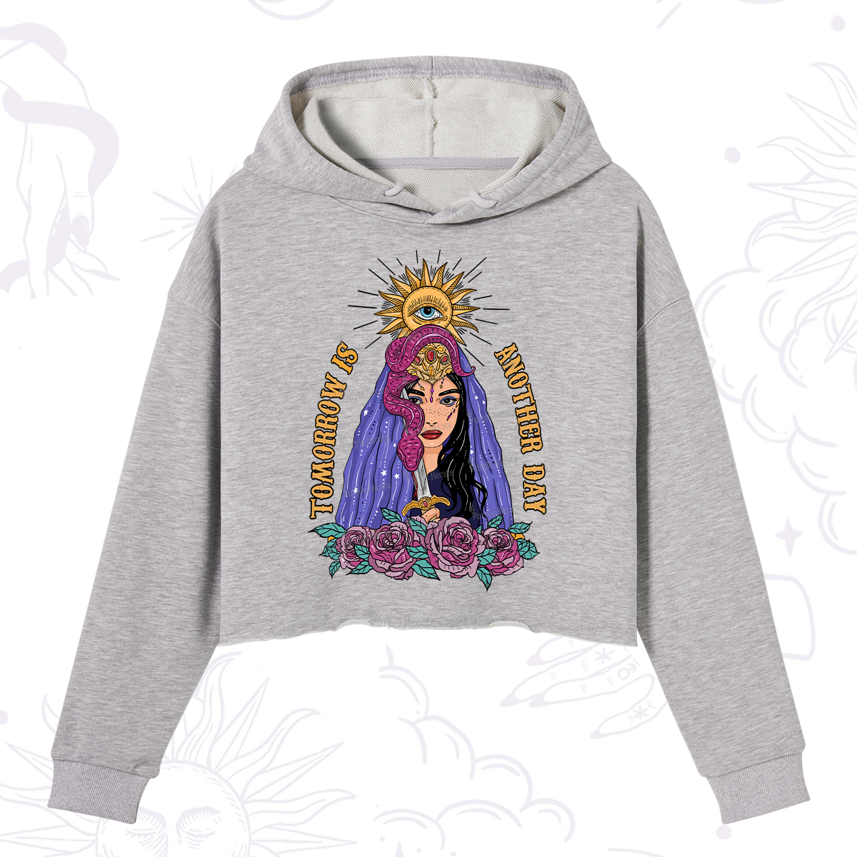 Purplehecate Prophetic Eye Witch Crop Hoodie